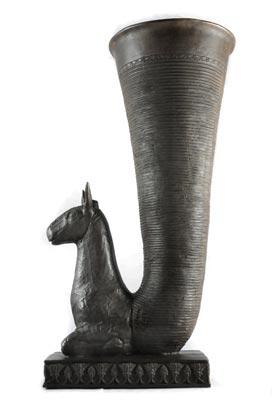 Persian Bronze Gazelle Rhyton Cup - Click Image to Close