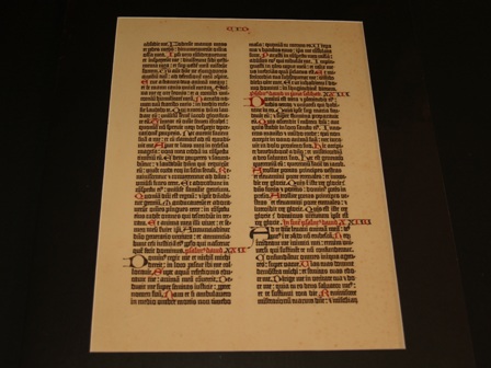 Gutenberg Bible 1455: Psalm 23 Replica - Click Image to Close