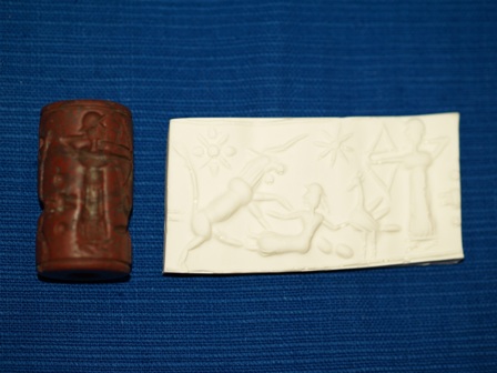 Persian Red Cylinder Seal Replica - Click Image to Close