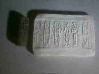Goddess Inanna Cylinder Seal Replica - Click Image to Close