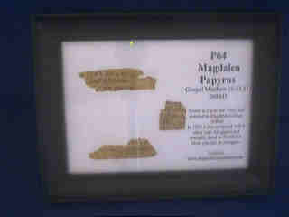 P64 Magdalen Papyrus Recreation - Click Image to Close