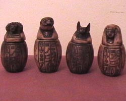 Egyptian Canopic Jars: Set of 4 replicas