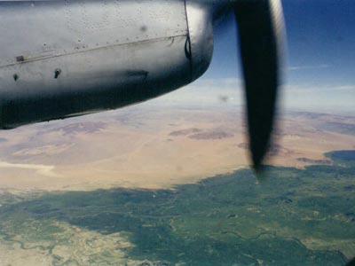 Flying over Mongolia