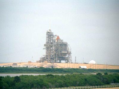 Space Shuttle on launch pad